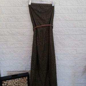 Olive green lace maxi